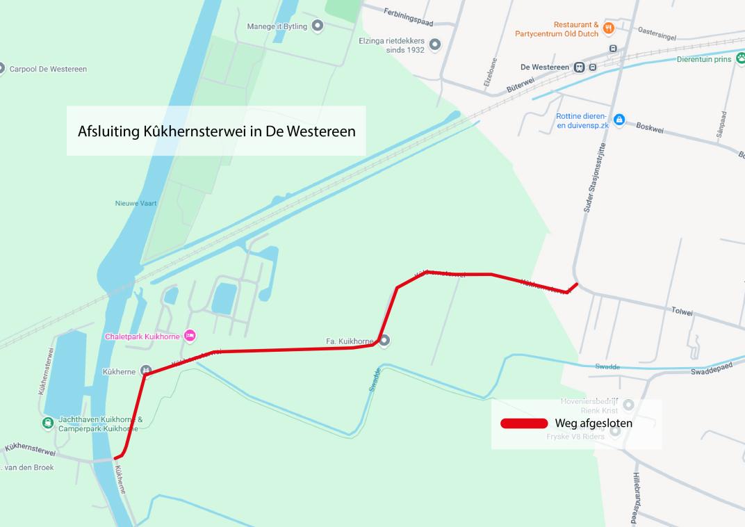 Afsluiting Kûkhernsterwei in De Westereen